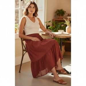 Speechless Boho Smocked  Waist Maxi Skirt, Spice, Junior's M, L, XXL